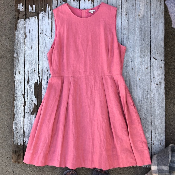 GAP Dresses & Skirts - Gap Pink Linen Pleated Dress Size 14